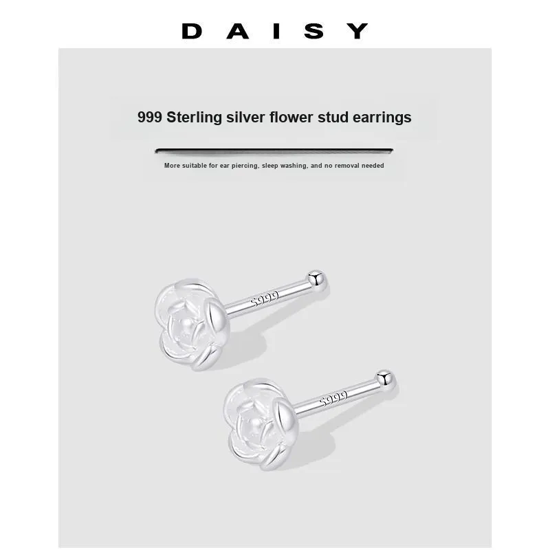 Daisy Dream Full Sterling Silver Stud Earrings Women's-4