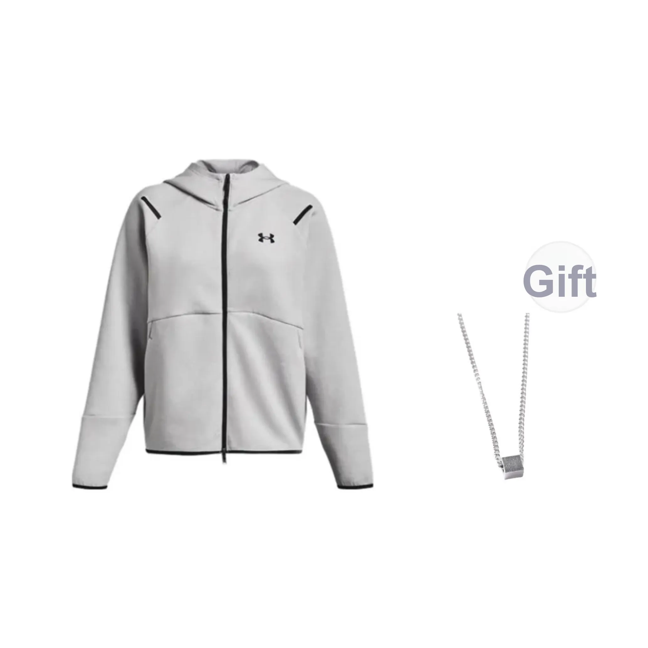 Under Armour Jackets Unisex Modern Gray Comes With Necklace