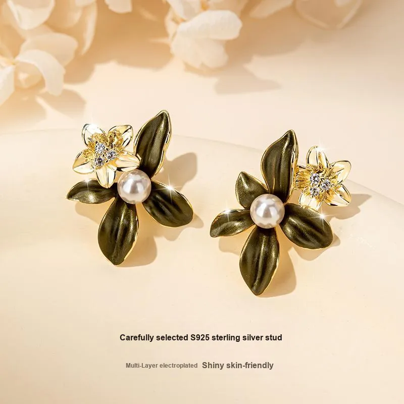 QLADY S925 Silver Stud Earrings Women's-3