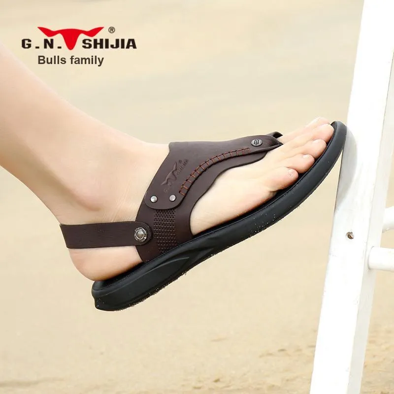 G.N.SHIJIA Stitching Odor Resistant Slip Resistant Flip Flops Men's-11