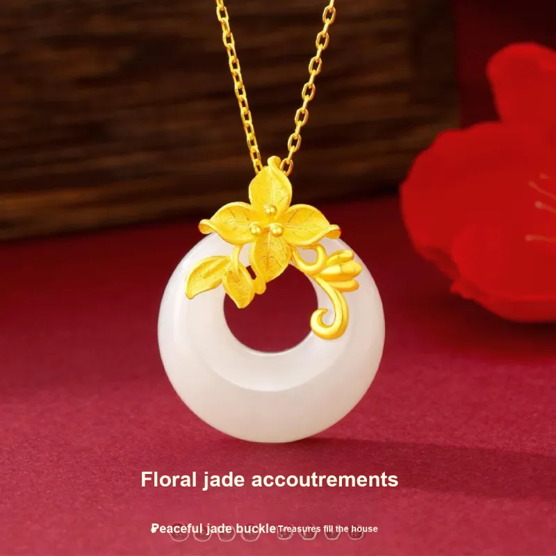 LAOMIAO Pendants Pale Greenish White Jade Women's-4