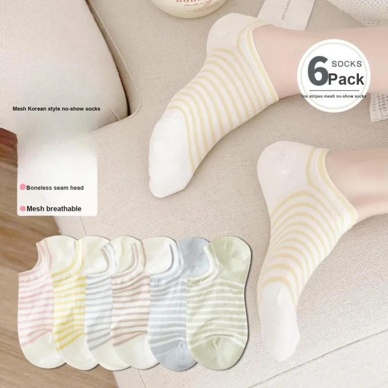 AUGUST No Show Socks Women's 6 Pack-2