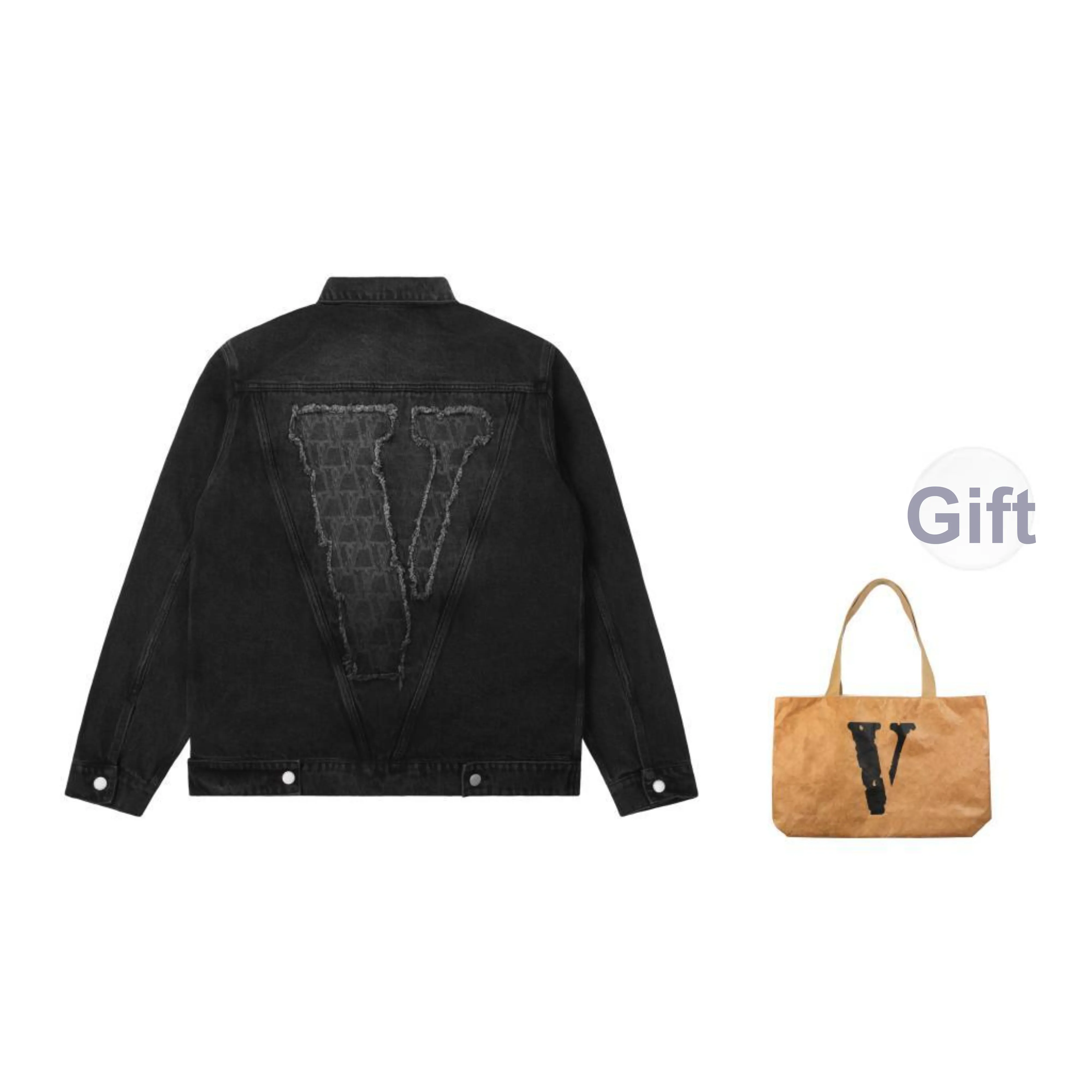 VLONE Big Logo Series Denim Jacket Unisex Black