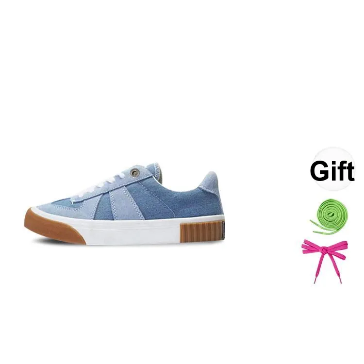 X JIMSUN Coverage Balance Support Low Top Skateboard Shoes Unisex Denim Blue