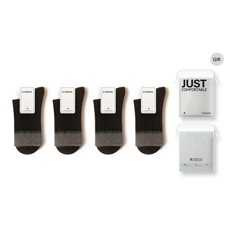 FIRS Mid Calf Socks Men's Shopping Bag 4 Pack-43
