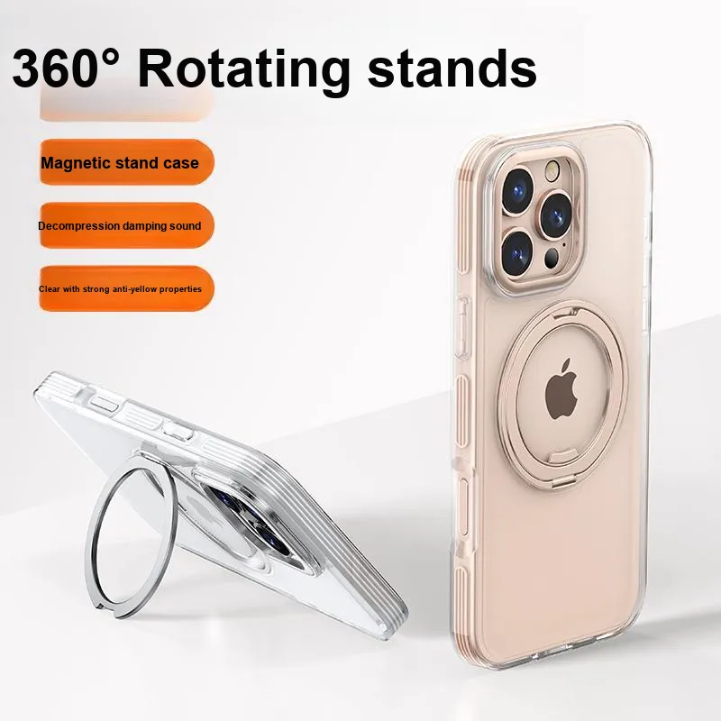 MOWEITU 360 Degree Rotating Stand Phone Cases Compatibility IPhone13ProMax/14/15 Solid Color-8