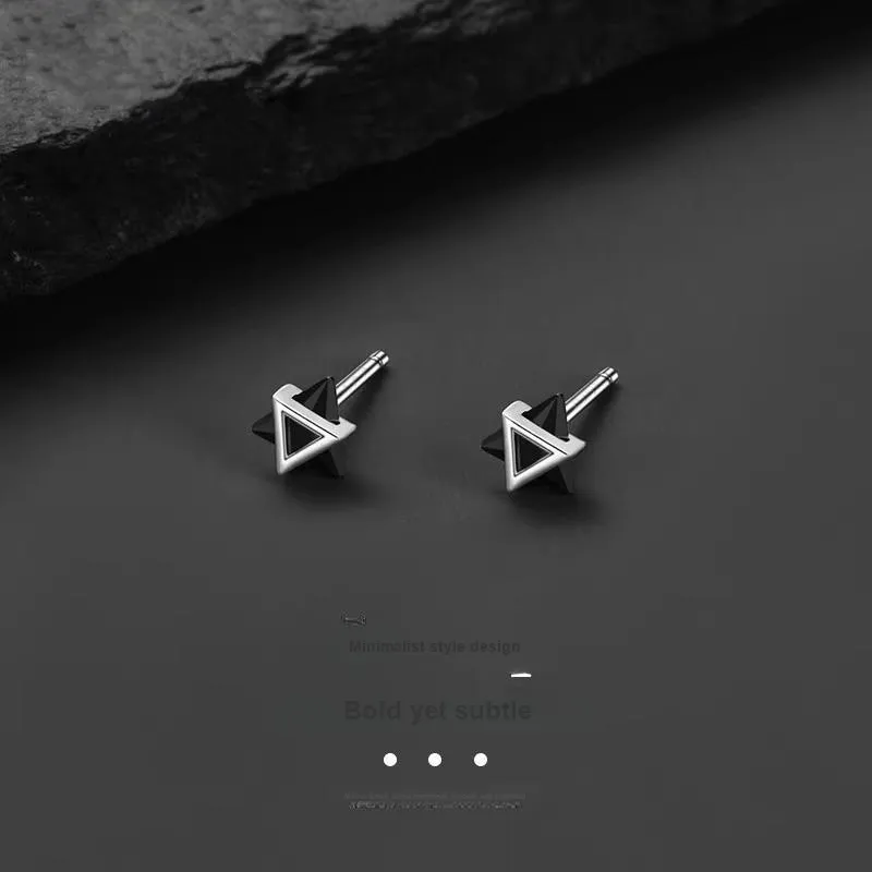 WAW Gold Plated Copper Stud Earrings Men's-2