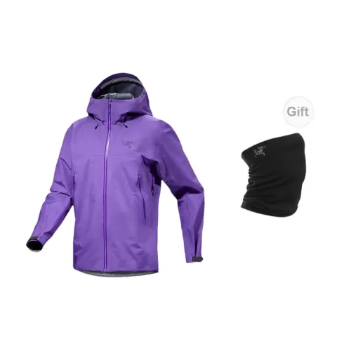 Arcteryx Beta Series Windbreaker Jackets Men Silver Dream Purple With Free Scarves