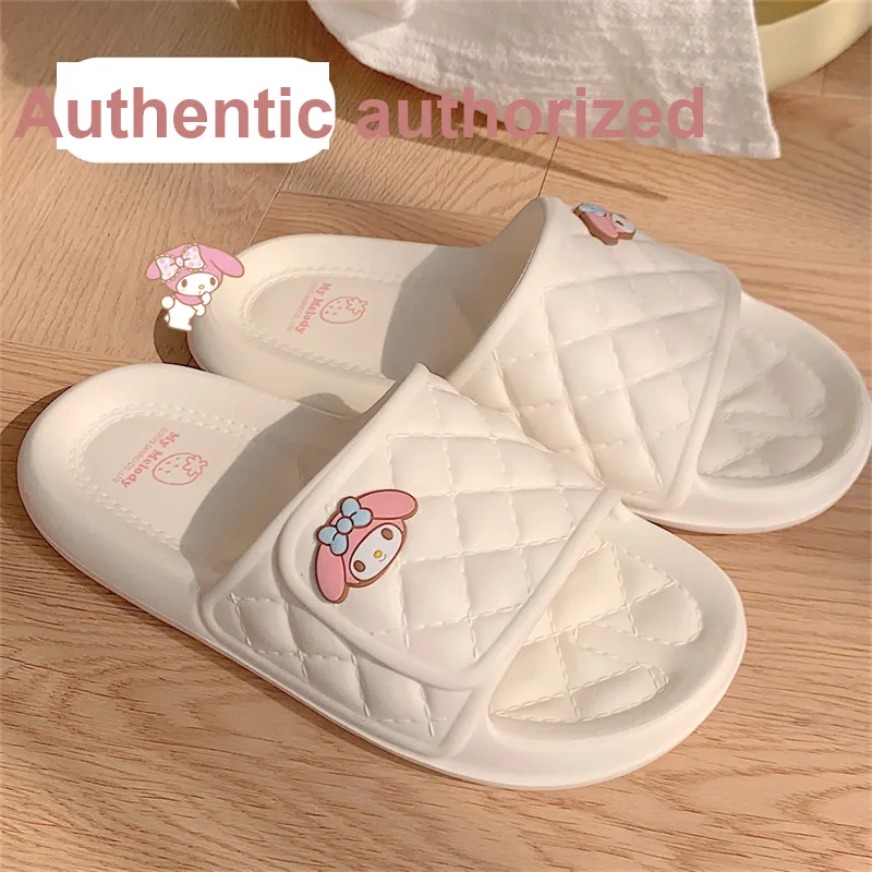 Thin Strips Slippers Cream White-2