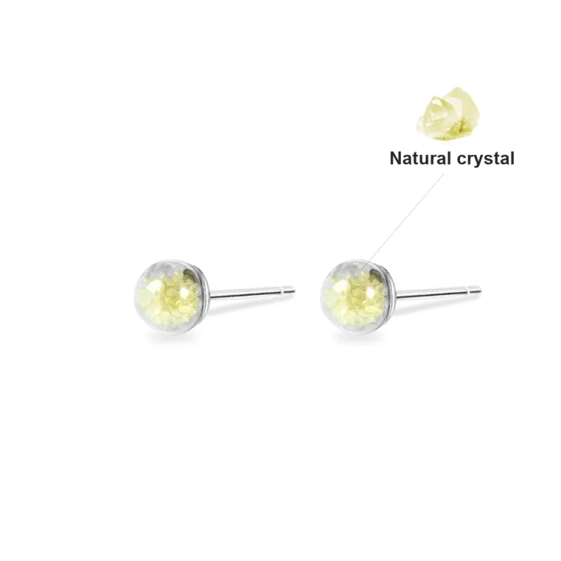 SHEEHHYY Crystal Jade Stud Earrings Unisex-3