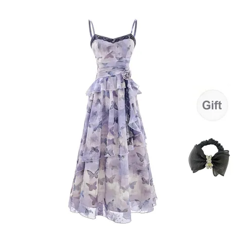 Slip Dress Women's Purple Hair Tie Comes With Special Offer