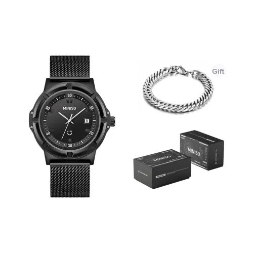 Miniso Darth Vader Collection Минималистичные часы Кварцевый механизм Стальной ремешок Часы Унисекс Черный циферблат