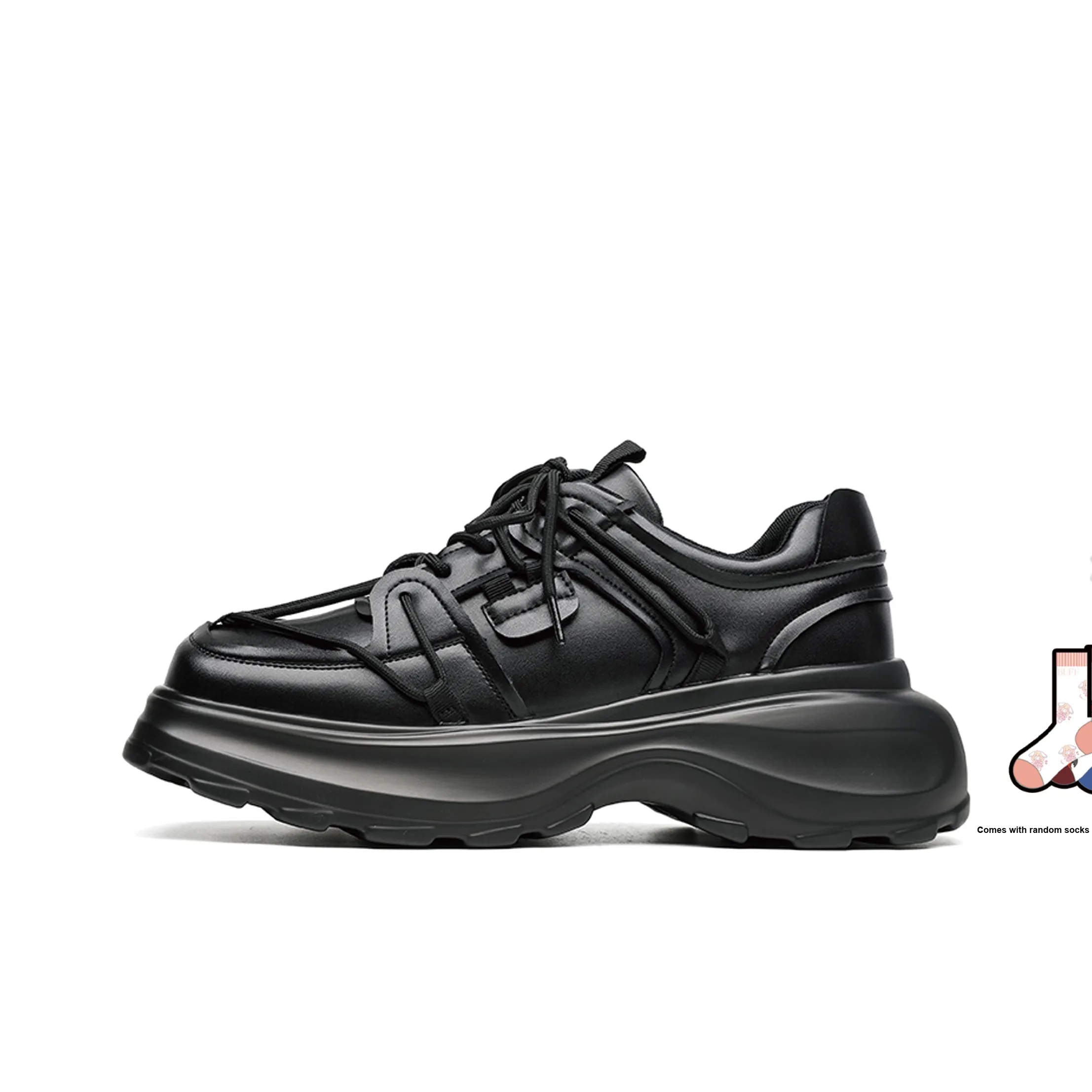 BUFFALO BOUND Anti Slip Wear Resistant Low Top Chunky Sneakers Unisex Starburst Black