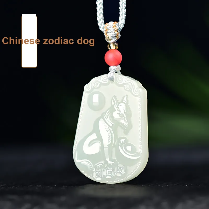 KUNYUYAO Hetian Jade Pendants Pale Greenish White Jade Unisex-62