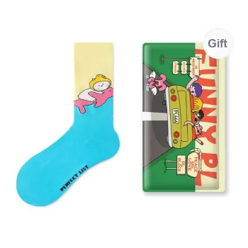 PL Mid Calf Socks Unisex 1 Pack Shopping Bag Blue