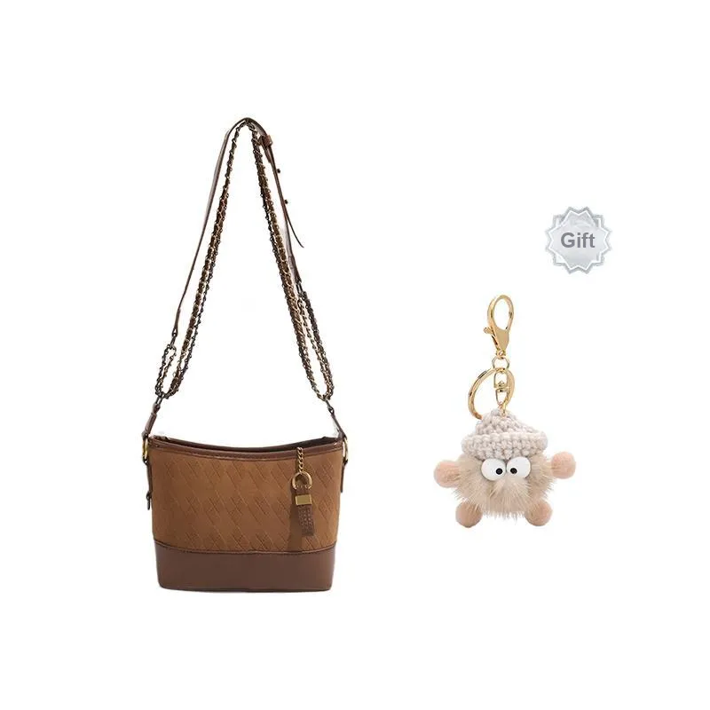 JANE KLAIN Fabric, PU Chain Bag, Crossbody Bag, Shoulder Bag Regular Women's Brown/Black/Ecru-0