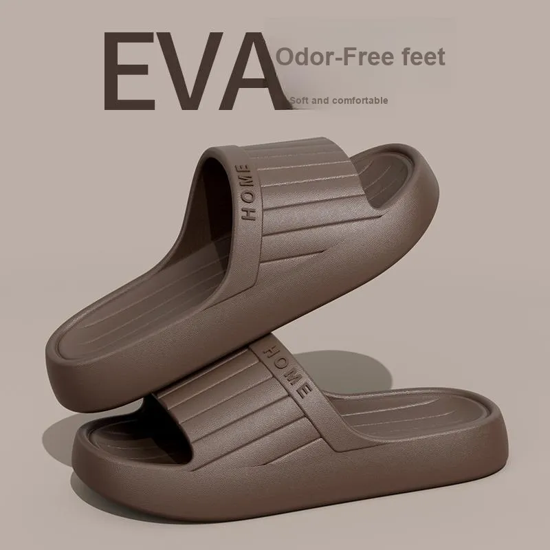 Foot Recreation Minimalist Style Vertical Stripes Letter Comfortable Quiet Slip Resistant Slippers Home Slippers Unisex-32