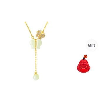 MUGONGZI Hetian Jade Necklaces Pale Greenish White Jade Women's
