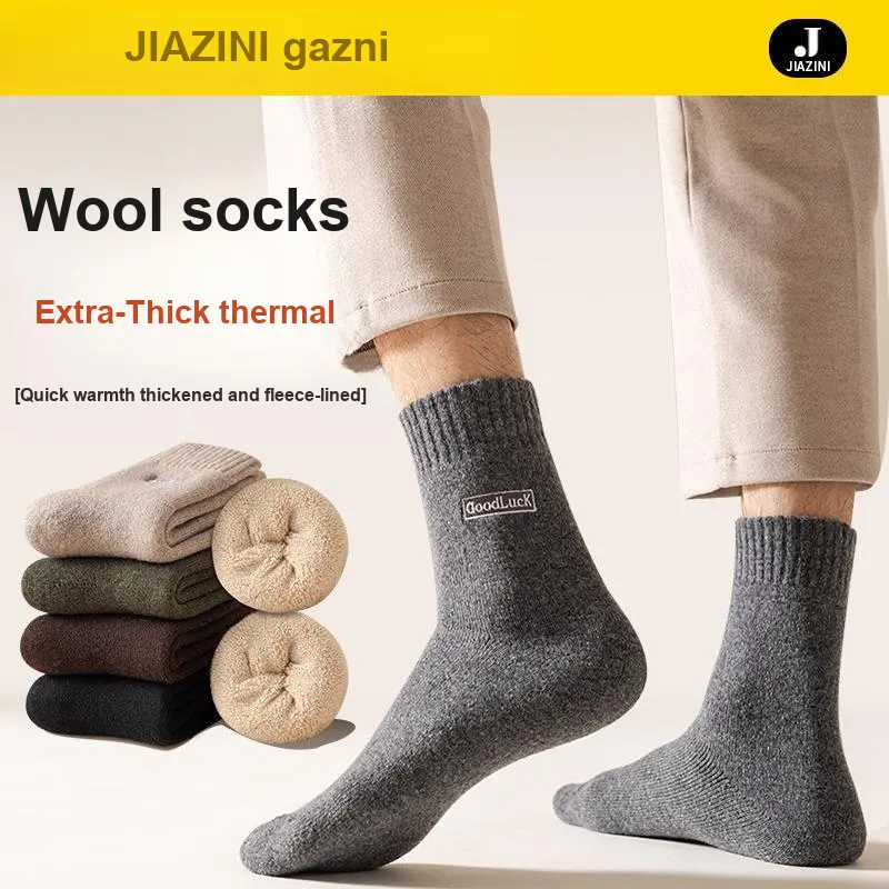 JIAZINI Mid Calf Socks Men's 3 Pack-19