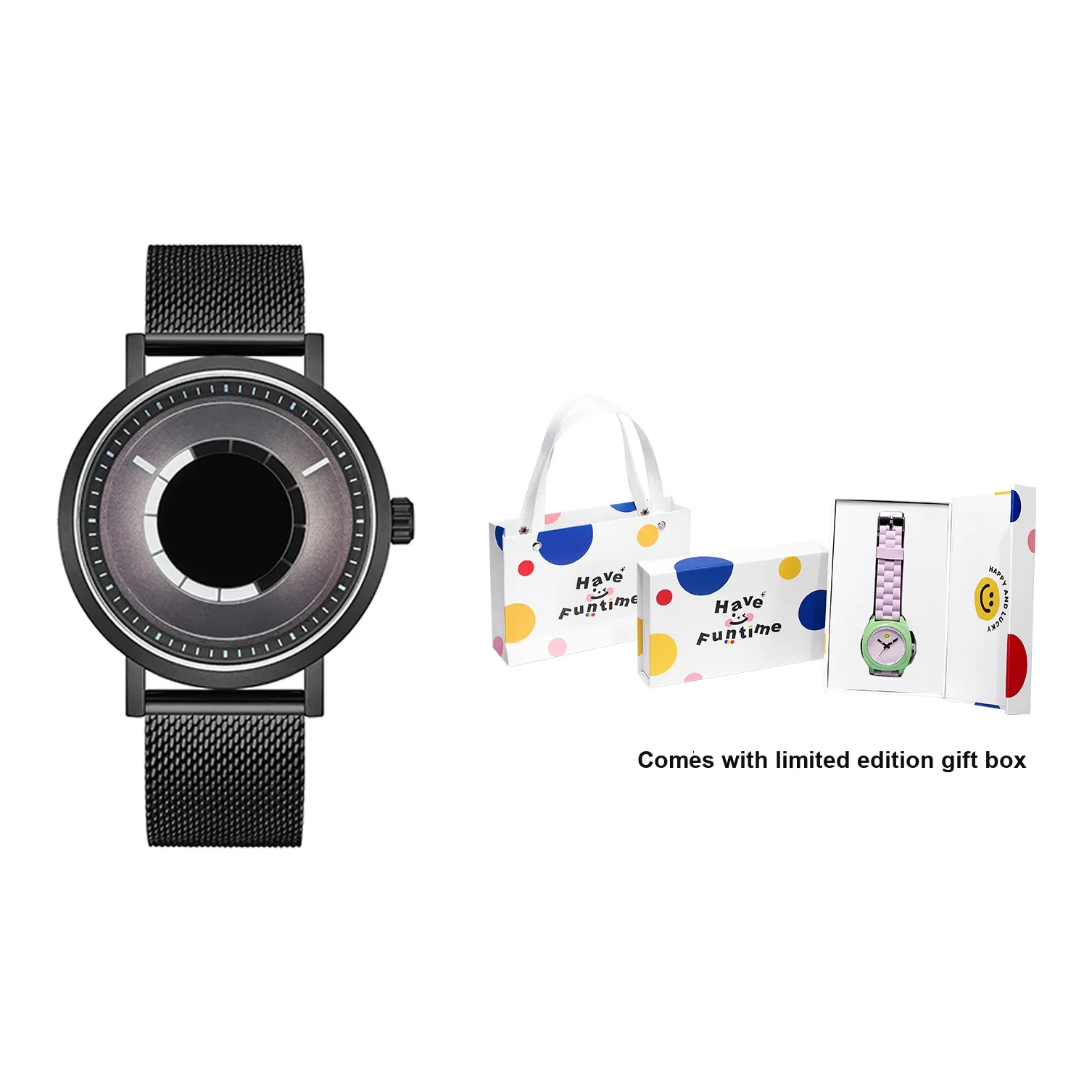 Funtime Unique Collection Кварцевый механизм Часы Унисекс Черный циферблат