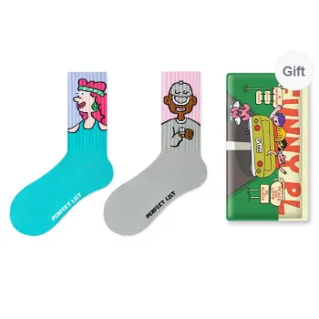PL Mid Calf Socks Unisex Shopping Bag 2 Pack Mixed Color