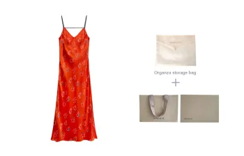 Sangluo Nightgown Women's Red Silk Pajama