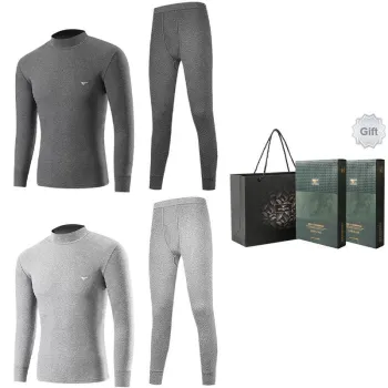 SEPTWOLVES Thermal Set Men's 2-Piece Underwear Gift Box Set+Shopping Bag