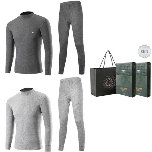 SEPTWOLVES Thermal Set Men's 2 Piece Underwear Gift Box Set+Shopping Bag