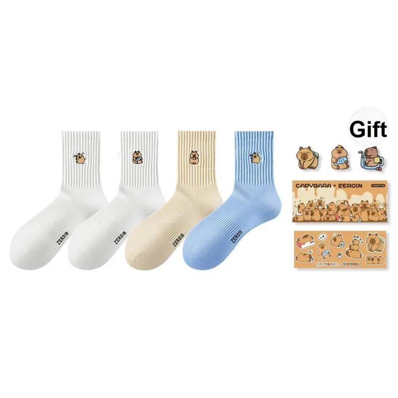 ZEROIN Mid Calf Socks Unisex Box 4 Pack-0