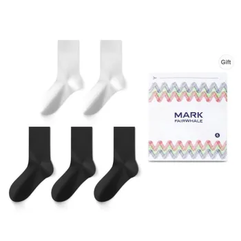 FAIRWHALE Mid Calf Socks Unisex Box 5 Pack