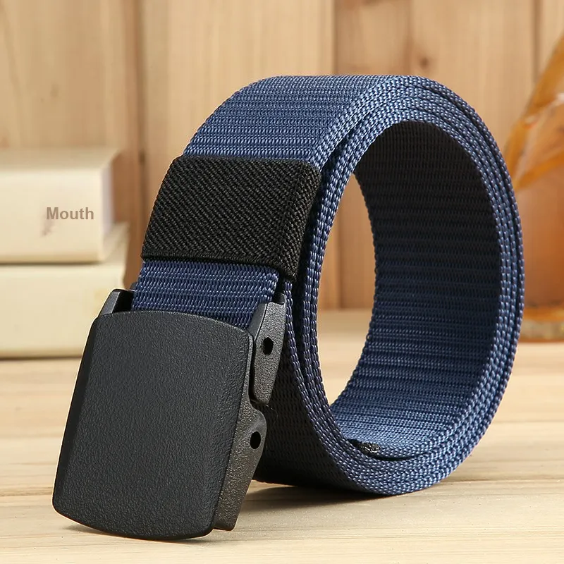 Emperor Penguin Non Metal Canvas Plastic Buckle For Passing Security Check Doors Belt Men's Width 3.8CM-5