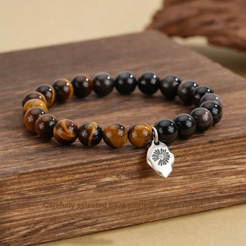 Regalrose Obsidian Bracelets Unisex-1