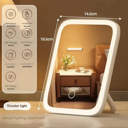 XIANLVE LED Soft Light Tricolor Make Up Mirrors Portable, Portable