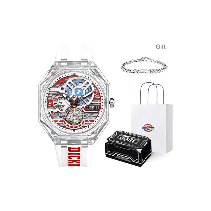 Dickies Starlight Collection Wrist Watch Mechanical Movement Cut Out Dial Unisex Shopping Bag+Box-9