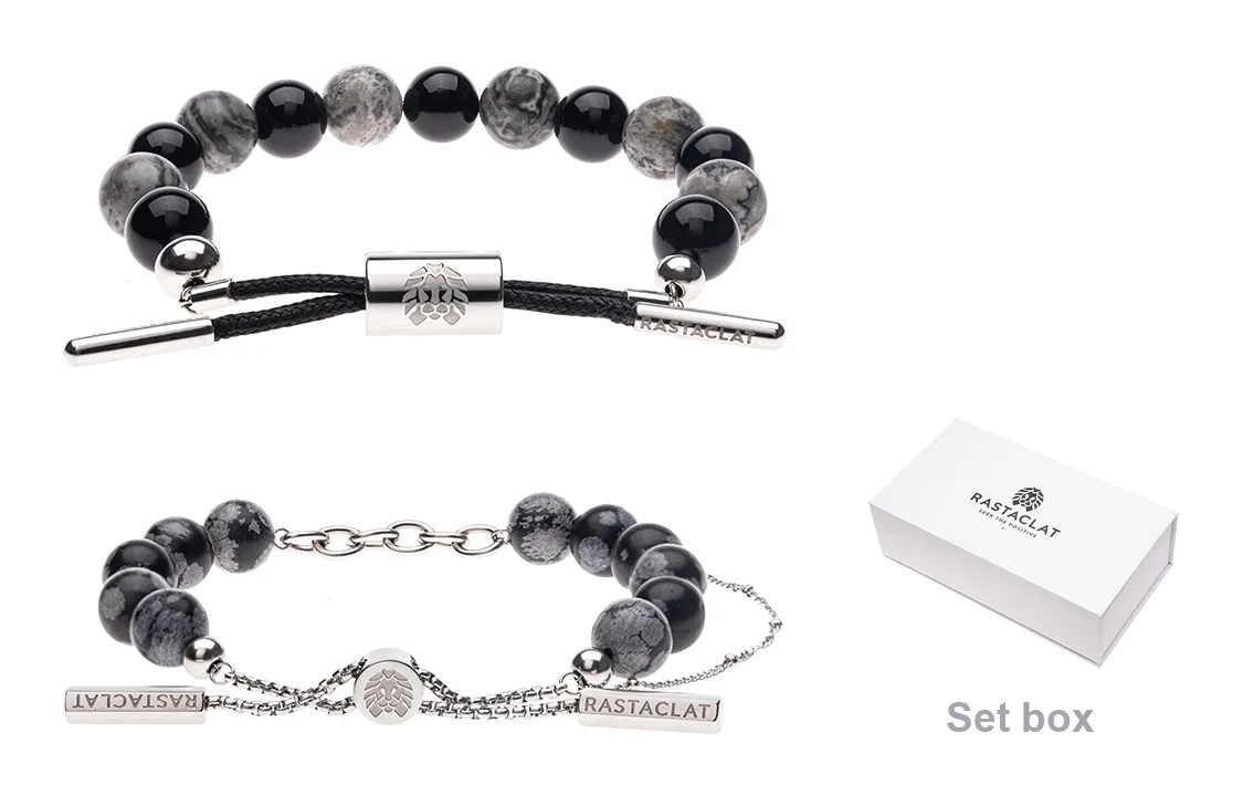 Rastaclat Snowflake Obsidian Beads Beaded Bracelet Unisex