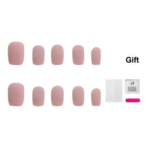 JIABITU FLUFFY Розовый False Nail Короткий LADDER Однотонный Телесный Велюр 14mm