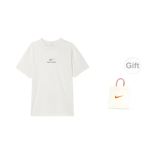 Nike T-Shirts Men White Crew Neck Short-Sleeved+Gift Bag