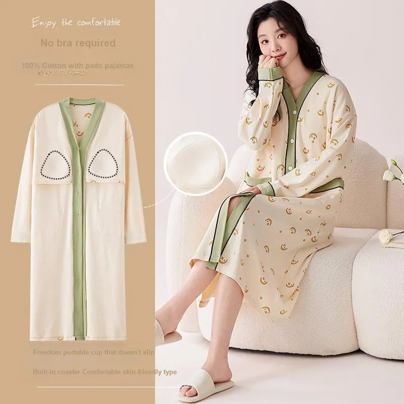Pretty Lady Nightgown Women's Apricot Green-4