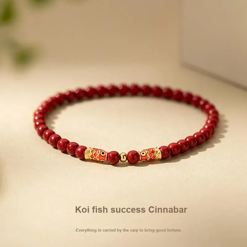 Encounter Gift Reconstructed Cinnabar Jade Bracelets Women's-1
