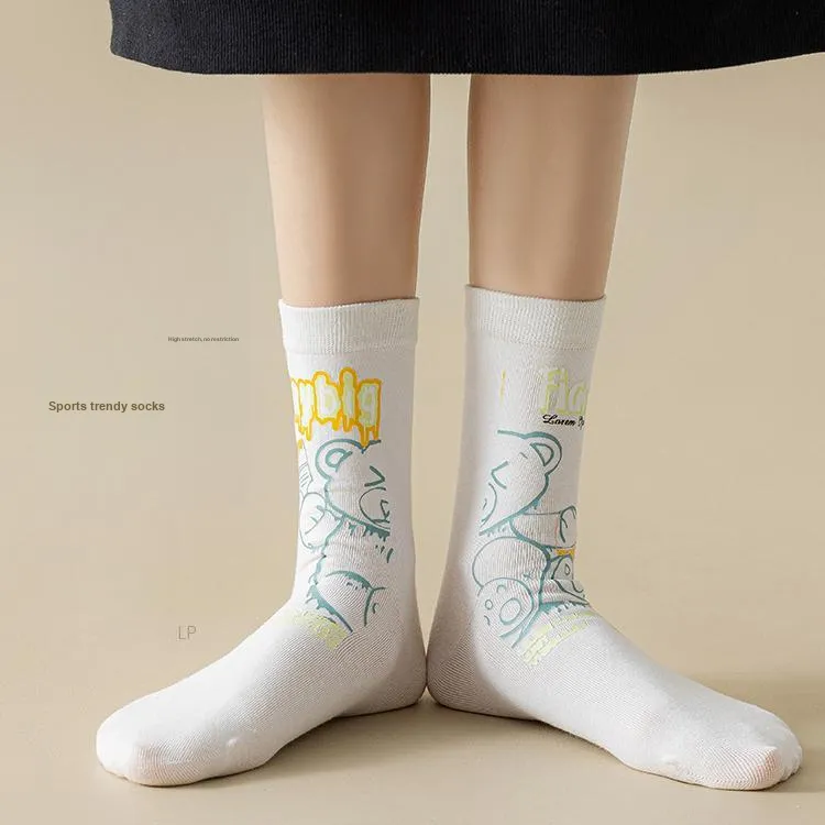 MIIOW Trend Party Series Mid Calf Socks Unisex 3 Pack-6