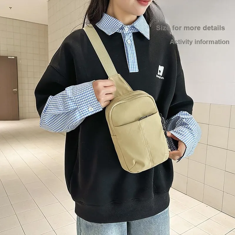 CORE BIRD Nylon Sling Bag Regular Unisex Black/Gray/Khaki/Purple/Light Purple/Green-10