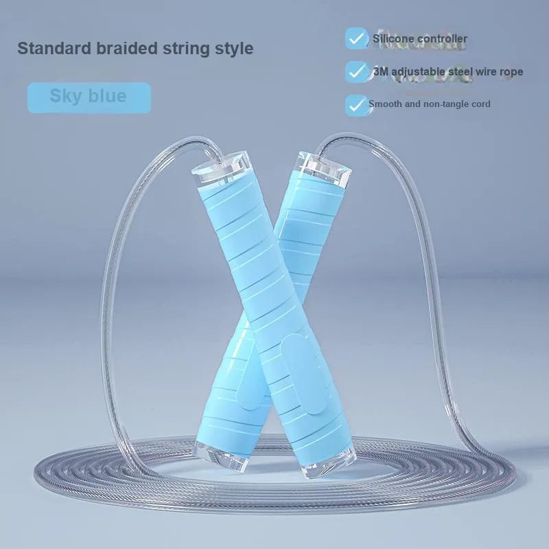 LEACCO Aerobic Fat Reduction Mechanical Counting Jump Ropes Adults PVC Steel Wire Rope, Silicone Controller 3m-7