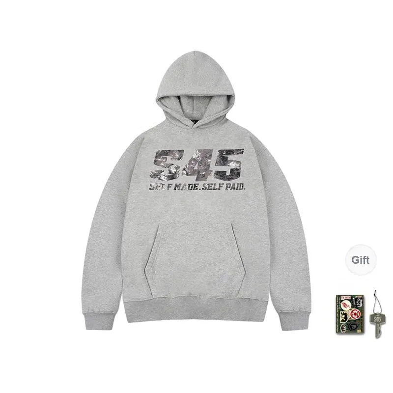 S45 Sweatshirt Unisex Black Gray Two Tone-3