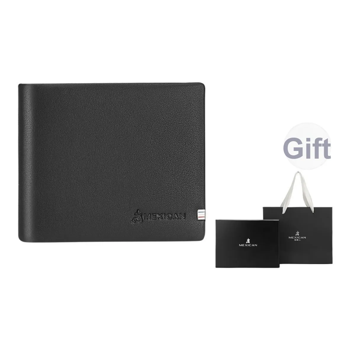 MEXICAN Cow Leather Wallet Regular Men's Black