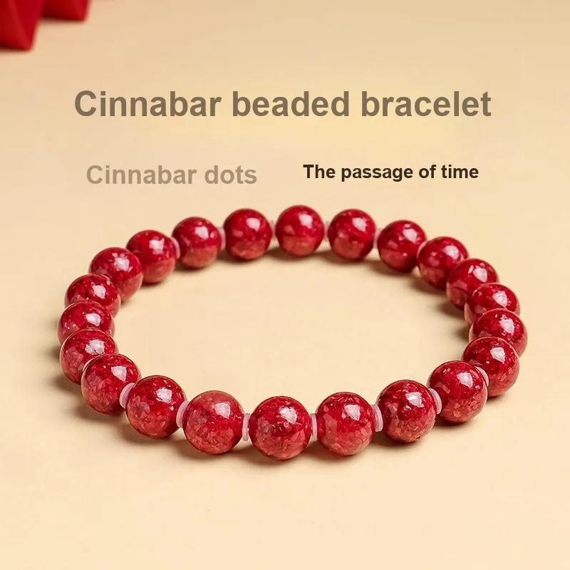With The Heart Of The Jade Reconstructed Cinnabar Bracelets Unisex-6