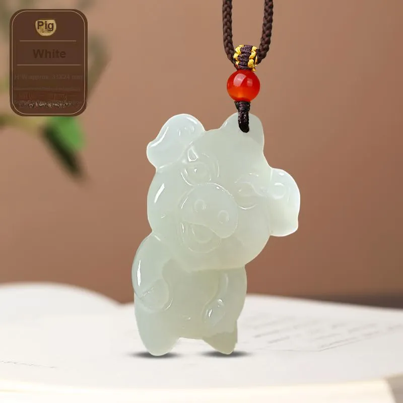 KUNYUYAO Hetian Jade Pendants White Jade Unisex-48