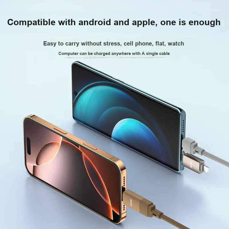 RIRO D60 1.2m Multifunction All in One Four in One Woven Cable Comfortable To The Touch Durable And Long Lasting-3