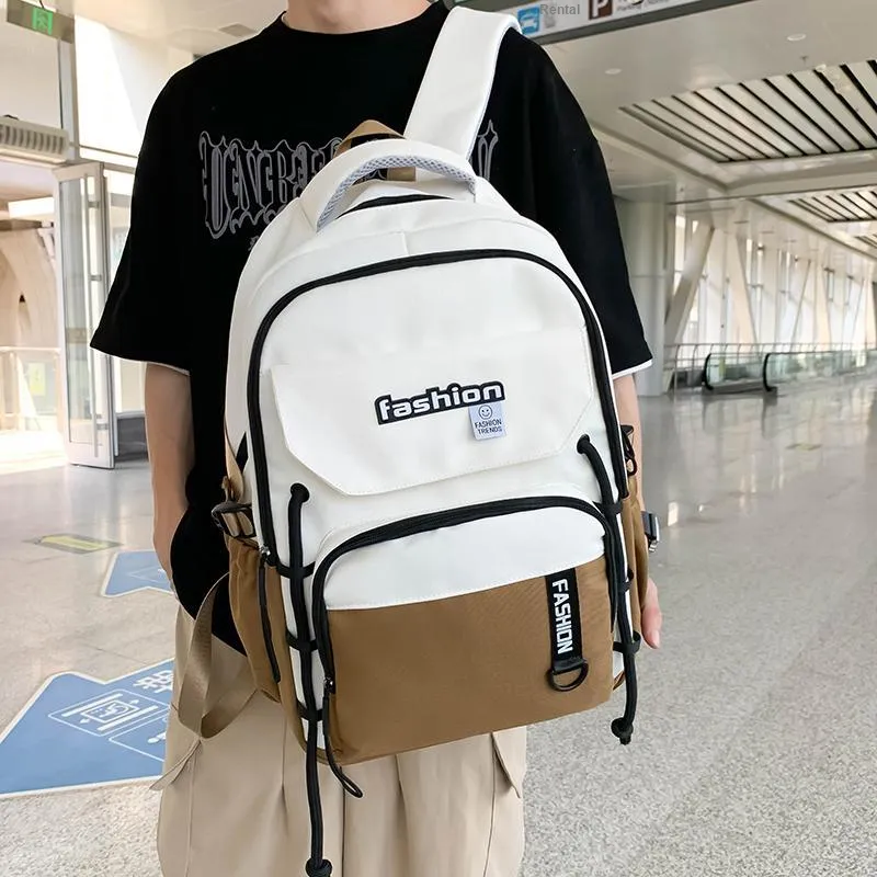 Parker Bear Canvas Backpack Unisex Black/Green/Khaki/Gray/Blue-12