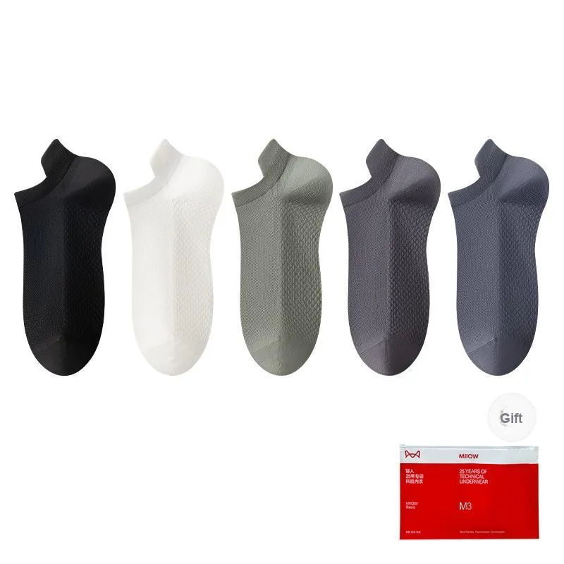 MIIOW Cool One Summer Series Ankle Socks Men's Shopping Bag 5 Pack-16