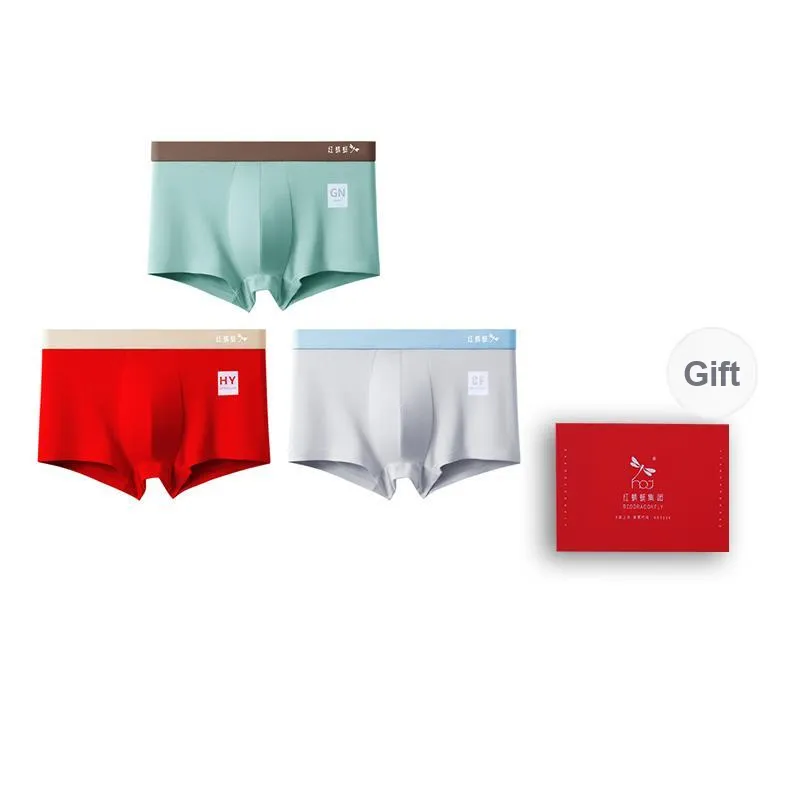 RED DRAGONFLY Cotton Panties Men's 3 Pack Gift Box Set-11